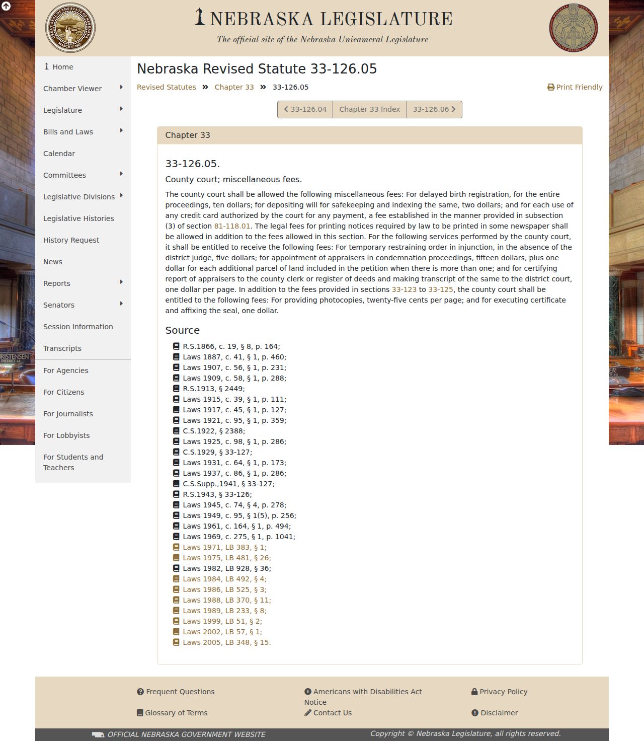 Custer County civil docket County Court copy fee statute