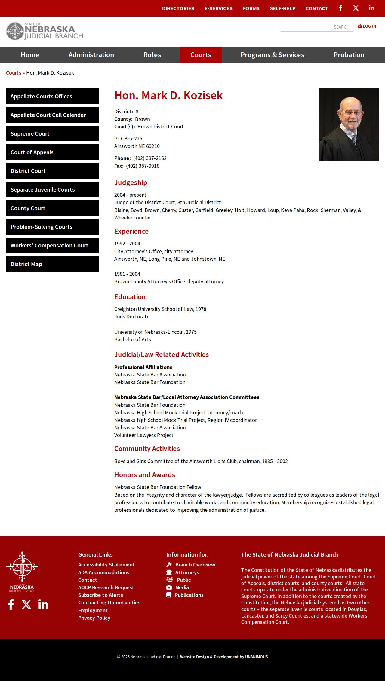 Custer County criminal docket District 8 judge profile