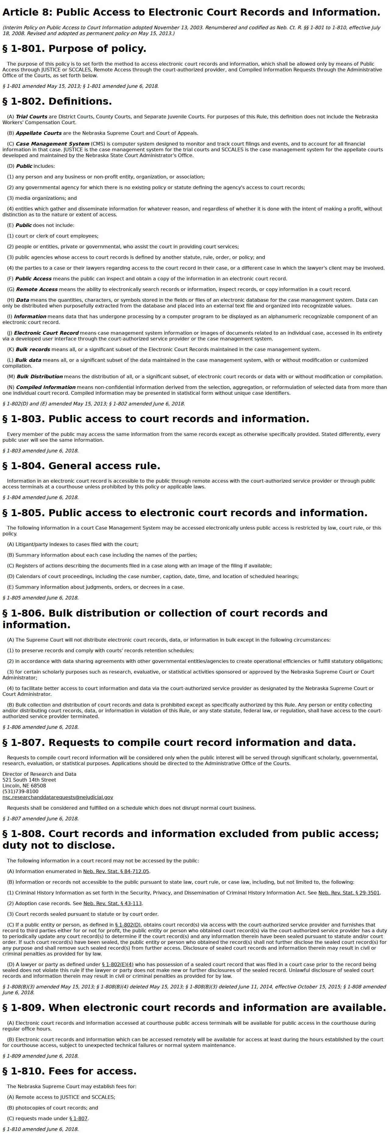Custer County court docket Nebraska public access rules